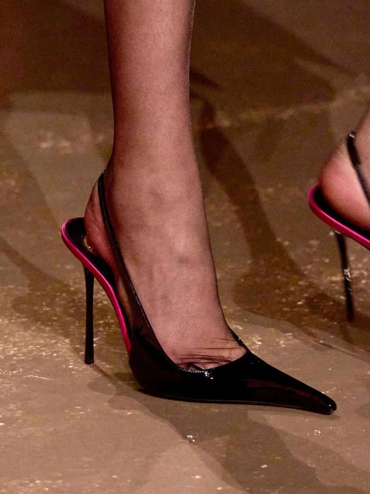 Women's Summer New Slim Fit High-heeled Sandals, Fashionable Fashion Show Pointed Party Wedding 34-43 Women's Large Sandals
