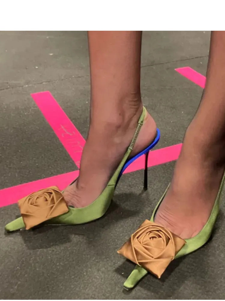 Women's Summer New Slim Fit High-heeled Sandals, Fashionable Fashion Show Pointed Party Wedding 34-43 Women's Large Sandals