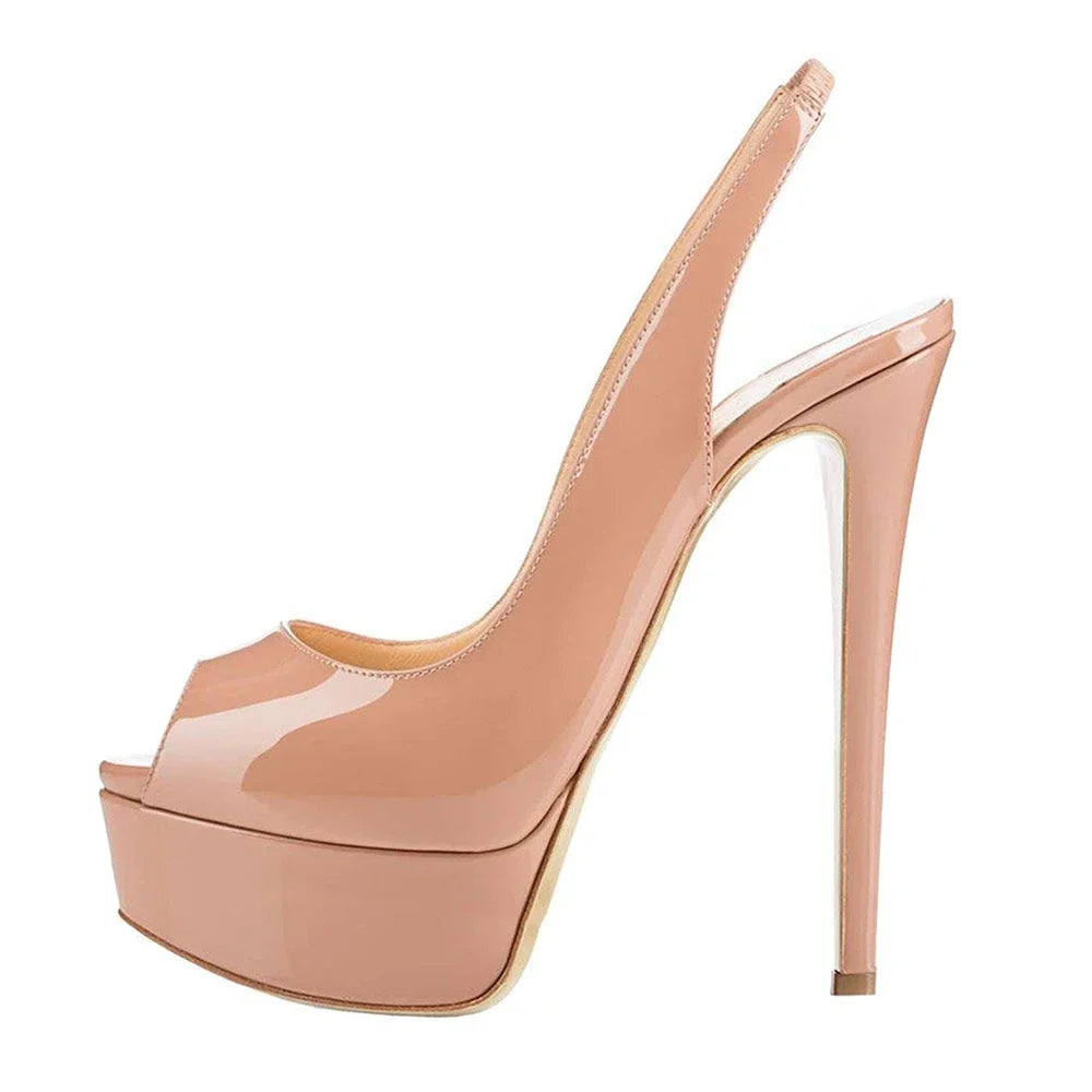 Women Sexy Pumps Stilettos 14CM Platform Super High Heels Open Toe Sandals Gladiator Party Dress Wedding Shoes Large Size 43
