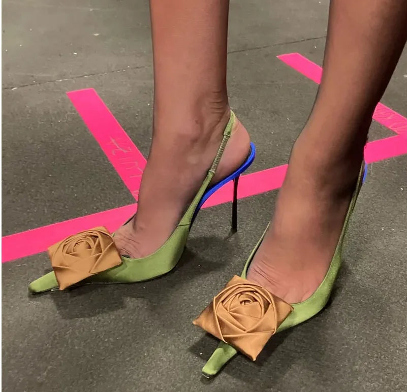 Women's Summer New Slim Fit High-heeled Sandals, Fashionable Fashion Show Pointed Party Wedding 34-43 Women's Large Sandals