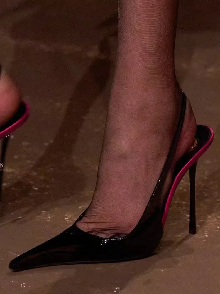 Women's Summer New Slim Fit High-heeled Sandals, Fashionable Fashion Show Pointed Party Wedding 34-43 Women's Large Sandals