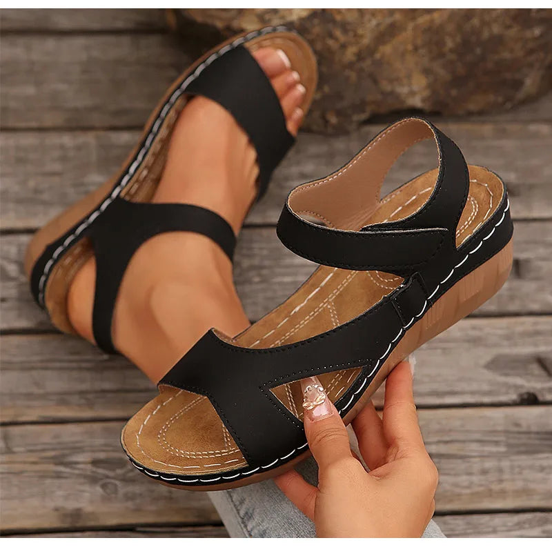 Women's Sandals 2026 Summer Sandals Women Heels Sandalias De Mujer Casual Wedges Footwear Summer Shoes Woman Soft Heeled Sandals